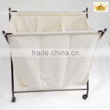 Hottest Home Use Foldable 3 Lattices Canvas Laundry Bag thumbnail-6