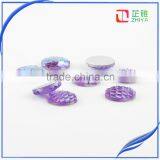 2016 Wholesale Round AB Color Fish Scale Carved Resin Dome Seals Cabochon thumbnail-3