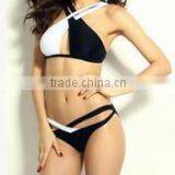 Foreign Trade in Black and White Color Matching Biniki Europe and Sexy Women's Bathing Suit thumbnail-1