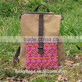 China jx Brand Backpack With Pocket Bag,custom Canvas Backpack, Canvas and Ethnic Embroidery Backpack thumbnail-1