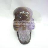 Amethyst Rock Head Crystal Skull / Hand Carved Amethyst Crystal Skull Wholesale thumbnail-2