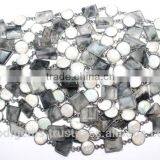 Black Rutile Fancy Bezel Chain With Fresh Water Pearl