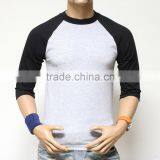 Short sleeve blank men t-shirts, 3/4 sleeve baseball t-shirt