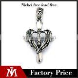 Classic Women Cross Stainless Steel Casting Heart Pendants Crystal Silver Charm Jewelry