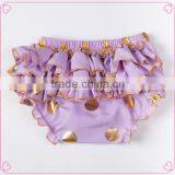 Baby New Design Ruffle Pants Baby Panties Bloomer Wholesale Price Gold Polka Dot Design thumbnail-4