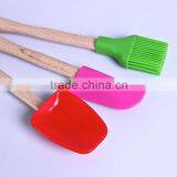 Mini Style 2016 New Commercial Grade Kitchen Colorful and Wood Handle Utensils SILICONE Cooking Shovel Set NY82 thumbnail-2