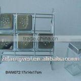 Glass Spice Jar With Metal Rack