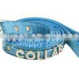 Pet Leash Blue Ostrich Pu Leather With 10mm Letters PP-PP169
