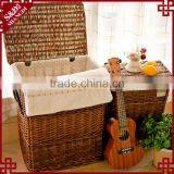 S&D Wicker House Hold Storage Basket Rattan Hamper Basket Wicker Laundry Basket With Linner thumbnail-3