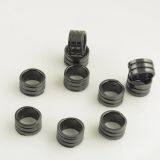 8mm Black Zirconia Ceramic Grid Design Wedding Wide Band Rings thumbnail-4