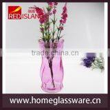 NEW Design Colored Ribbed Shaped Glass Vase thumbnail-3