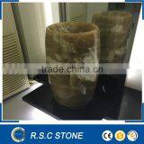 Polished Pedestal Sink Pedestal Basin Onxy Marble thumbnail-1