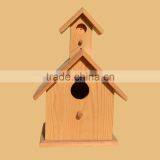 Small Wooden Bird House in Two-story Building Shape thumbnail-3