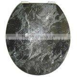Marbleized Wood Toilet Seat Cover Black, Marbleized MDF Moulded Toilet Seat, Marbleized Wood Toilet Seat Cover thumbnail-1