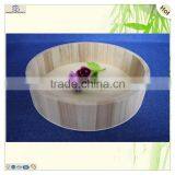 Chinese Supplier Popular Unfinished Round Storaging Paulownia Wooden Tray thumbnail-2