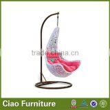 Maple Leaf Balcony Hanging Chair With Cushion thumbnail-1