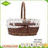 Custom 100% Handmade Eco-friendly Handled Colorful Fancy Natural Wicker Gift Easter Basket With Liner thumbnail-3