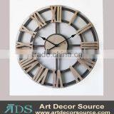 New 70"D French Style Round Wood Hanging Clock thumbnail-1