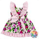 Fashion Summer Floral Baby Girls Flutter Sleeve Dress thumbnail-1