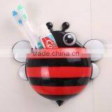 New Design Bee Shaped Plastic Cartoon Toothbrush Holder Toothpaste Holder Bathroom Set thumbnail-3
