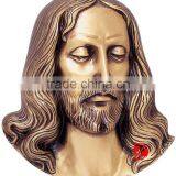 Bronze Meditating Jesus Statue Hanging on Wall Relief Sculpture thumbnail-1