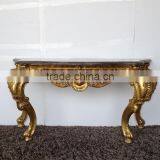 Baroque Style Furniture Console Table With Marble Top For Living Room Decoration