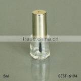 5ml Round Glass Nail Brush Bottle With Gold Plastic Nail Polish Brush Cap thumbnail-1