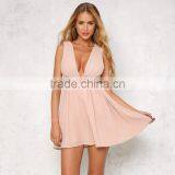 Deep V Neck Sexy Western Casual Dresses thumbnail-2