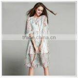 Customized 2014 Top Quality New Design Digital Printing 100% Silk Chiffon Dresses thumbnail-1