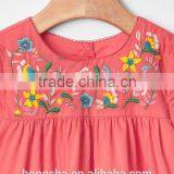Summer Embroidery Child Clothes Pretty Floral Print Baby Girl Dress HSD5038 thumbnail-3