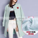 Fashion Swallow Gird Pattern Women Wool Coat With Hooded thumbnail-1