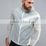 2017 Xinlan High Quality New Design Durable Polyester Nylon White Reflective Strips Waterproof Running Men Jacket thumbnail-1