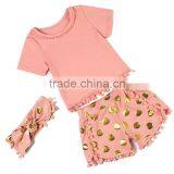 2017 Popular Baby Girl Apparel Gorgeous Baby Outfits Girls Blank T Shirt Pom Pom Shorts For Summer Beach thumbnail-6