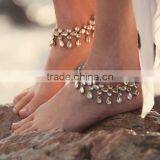 KUNDAN Gold TONE ANKLET PAYAL FOOT BRACELET PAIR thumbnail-1