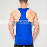 Blue Plain 100% Polyester Dry Fit Performance Training Vest With Mesh Panel Technical Sports Tank Top Blank Racerback Tank Top thumbnail-3