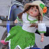 Popular Handmade Girl Crochet Dress Flower Baby Girl Dress thumbnail-3