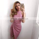 Runwaylover 041 Hot Sale 2017 Ladies Fashion Off-Shoulder Halter Suede Casual Dress thumbnail-3