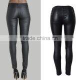 EY0172P Autumn Fashion Casual Long Pencil Pant Trousers High Waist PU Leather Women Pants thumbnail-2