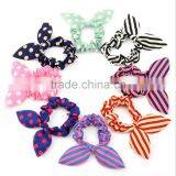 Fashion Rabit Ears Elastic HairBands Dot Print Chiffon Hair Ring thumbnail-1