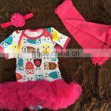 2015 New Owl Baby Romper Tutu Romper Dress With Matching Headband and Leg Warmer thumbnail-1