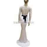 Ladies Long Sleeve Maxi Dresses Western Evening Party Wear Fish Tail Cut Dress thumbnail-2