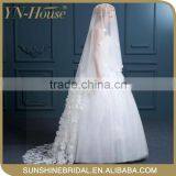 lace cathedral bridal veil organza with lace wedding dress