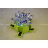 Solar Energy Product Drum-Shaped Solar Rotating display stand with Crystal Lotus 015A-00