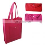 reusable eco-friendly non-woven foldable shopping bag with a small fastener bag