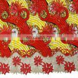 2016 Fashionbale African Ankara Mixed With French Net Lace for Women thumbnail-2