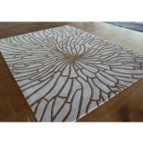 Wool And Acrylic Radial Pattern Rug Industrial Style