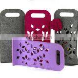 2018 Hot Sell Elegant Christmas Felt Single Wine Bottle Bag With Handle and Customized Logo thumbnail-6