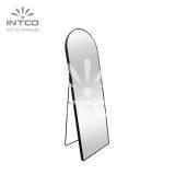 Современное полноразмерное зеркало с дугообразным верхом и подставкой, полноразмерное зеркало в раме, полноразмерное зеркало в алюминиевой раме thumbnail-2