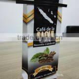 Customized Tin Tie Coffee Bean Bag / Aluminum Foil Side Gusset Quad Seal Packaging Coffee Bag with Valve