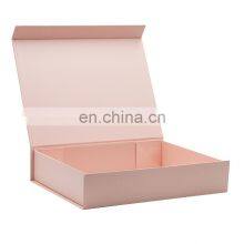 Custom Ribbon Knot Slot Shallow Pink Magnetic Flap Rigid Gift Box Cardboard Packaging thumbnail-2